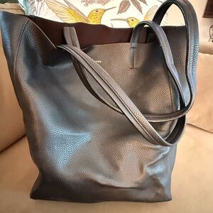 Matt & Nat Black Pebbled Leather Tote